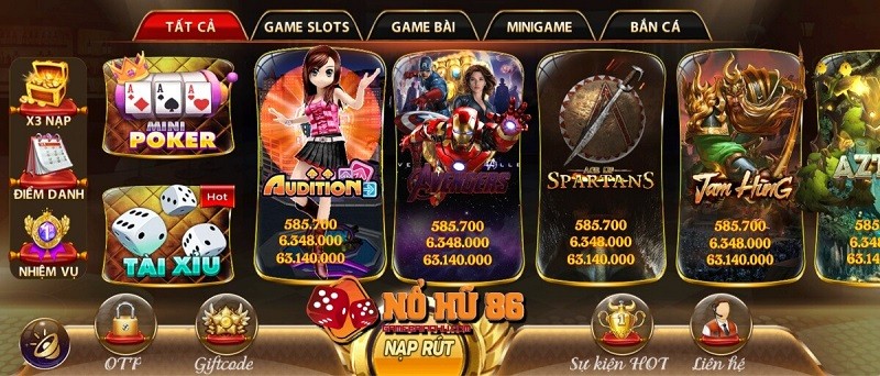 Kho game giải trí đồ sộ